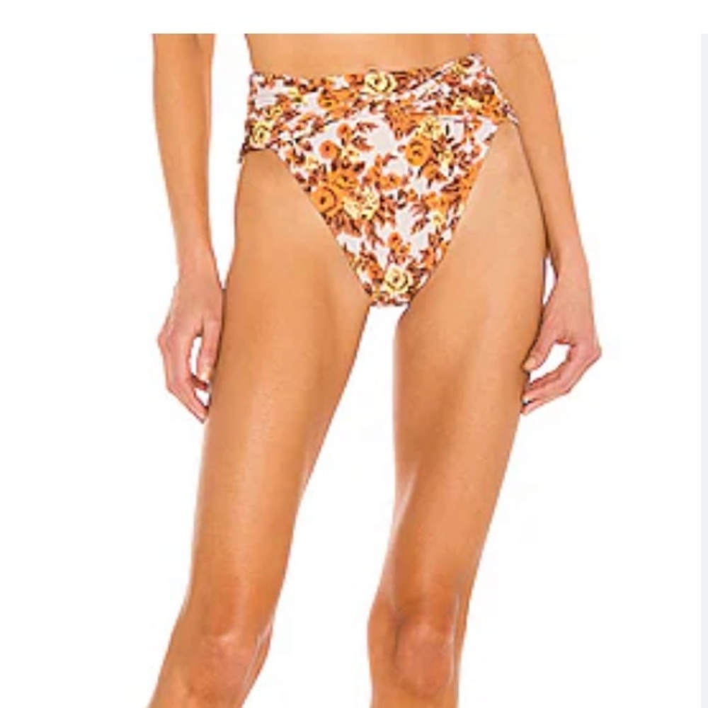 Jonathan Simkhai Bailee Floral high cut bikini bottom